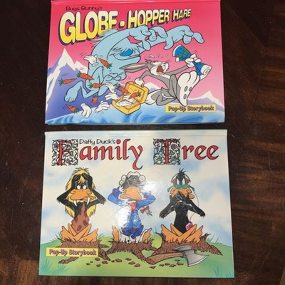 Vintage 1996 Looney Tunes Pop Up Books Lot Bugs Bunny Daffy Duck Landoll